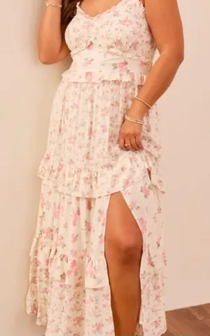 Arula GORGEOUS Skylar Floral Pink Roses Maxi Dress NWT 1X thumbnail 1