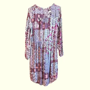 Knox Rose Large Purple Red Boho Patchwork Crochet Lace High Low‎ Dress thumbnail 11