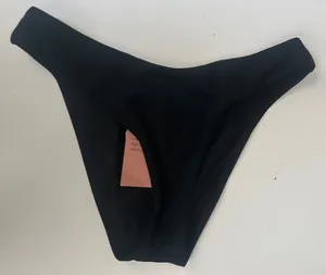 Women's Shade & Shore High Leg Cheeky Bikini Bottom Black Size S NWT thumbnail 1