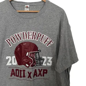 Fruit of the Loom 💥 AOII x AXP Powderpuff Football 2023 Crewneck Top thumbnail 1