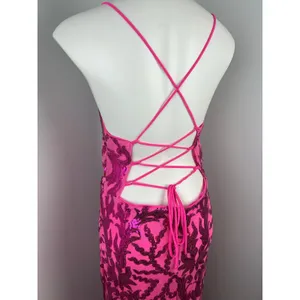 Iris Pink Sparkly Sequined Formal Low Back Evening Prom Dress Large thumbnail 4