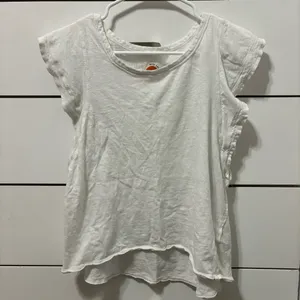 Anthropologie Daily Practice White Ruffle Sleeve Tee thumbnail 2
