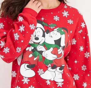 Disney women’s sweater Mickey & Minnie Holiday Top with Snowflakes thumbnail 1