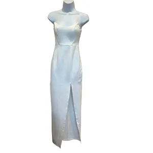 Superdown White Strapless Maxi Dress XS Side Slit Ryleigh Gown Revolve $88 NEW thumbnail 4