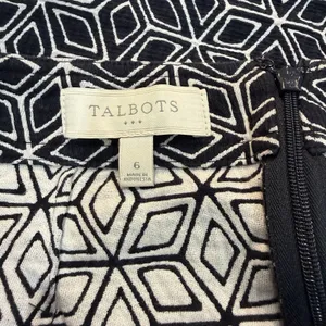 Talbots Black White Geometric Pencil Skirt Size 6 Pockets Career Office thumbnail 6