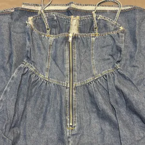 Commense Sweetheart Collar Denim Midi Dress thumbnail 5