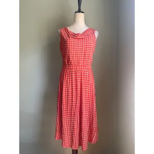 Maeve Anthropologie Medium Orange Floral Cowl Midi Jersey Dress boho cottage re thumbnail 2