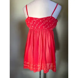 Victoria's‎ Secret Red orange Babydoll Dress Embroidery m y2k boho whimsi fairy thumbnail 2