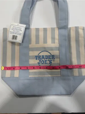 Trader Joe’s Mini Striped Canvas Tote-2026- Summer- Blue - Limited Edition thumbnail 3