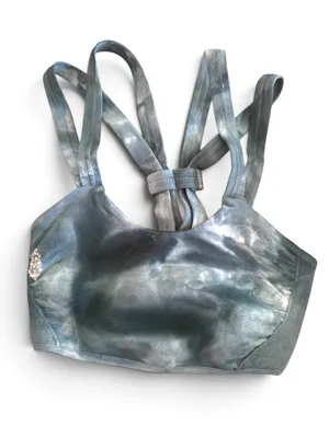 NWOT Free People Good Karma Tie-Dye Bra XS/S Ocean Blue thumbnail 2