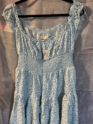 Aeropostale Light Blue Floral Smocked Mini Dress thumbnail 6