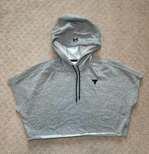 Under Armour Gray Cropped Hooded Pullover Size S thumbnail 1