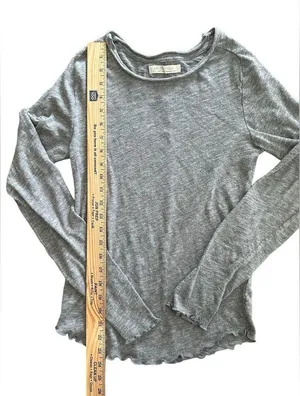 We The Free Free People Be My Baby Long Sleeve Knit Top Size Large Gray Neutral Minimalist thumbnail 7