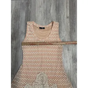 Ryu Anthropologie Peach Sequin Chevron Lace Tulle‎ Mini Dress Womens Large thumbnail 6