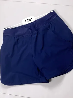 Lands’ End Swim Shorts Women’s Size 8 Navy Blue 5” Inseam Stretch Pockets thumbnail 7