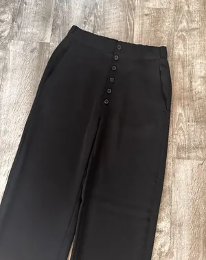 ZARA Buttoned Wool Wide Leg Pants Size S thumbnail 4