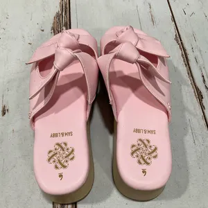Sam & Libby Pink‎ Platform Double Bow Tie Comfy Dress Sandals thumbnail 2