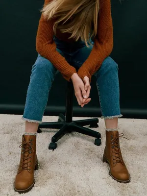 Madewell Julien Lace Up Lug Sole Boots Tan Combat Utility Cottagecore Autumn thumbnail 1