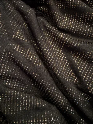 Betsy & Adam Long Sleeve Evening Gown in Black Sparkle Size Petite 4‎ thumbnail 5