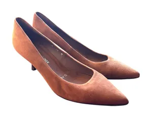 DONALD PLINER Rome Suede Kitten‎ Heel Brown Sz 7 thumbnail 1
