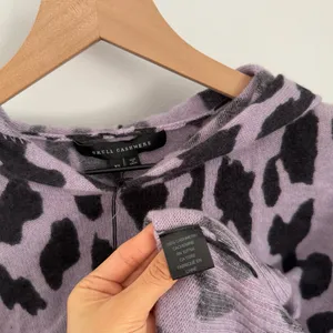 Skull Cashmere XS NEW Leopard Crop‎ Hoodie Lavender Purple Grunge Emo Gothic thumbnail 2
