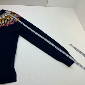 Old Navy Women Navy‎ Blue Fair Isle Long Sleeves Knit Pullover Sweater XL Tall thumbnail 7
