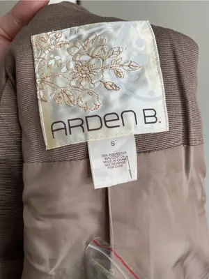 Arden B Taupe Military-Style Peplum Jacket with Gold Buttons thumbnail 8