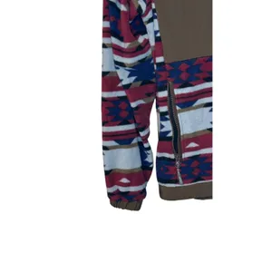 Hooey Women's Sweater Aztec Print Full Zip Ride-Tight Elastic Cuffs Brown‎ Large thumbnail 3