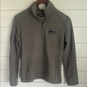 Patagonia Women’s Gray Micro Fleece Quarter Zip Gray Jacket size Small 🦋 thumbnail 1