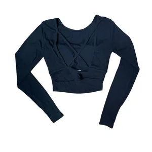Halara XS Black Long Sleeve Active Top thumbnail 2