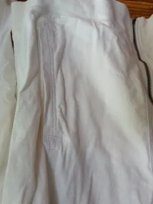 Express L Cotton White Zip Front Warmup Jacket thumbnail 4