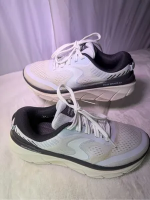 Skechers D'lux Walker 2.0 Women's White with Light Blue and Black Accents thumbnail 3