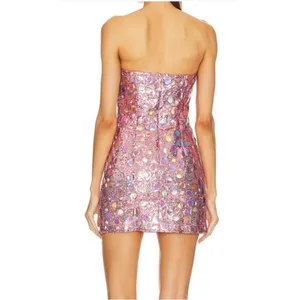 Kim Shui Lace Mini Dress in Beaded Purple Size: XL thumbnail 2