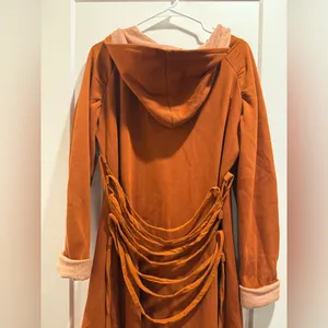 Source Unknown Orange Zip Up Hoodie Cardigan 100%‎ Cotton Size Small thumbnail 10