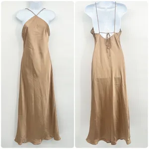 Billy J Womens Chiara‎ Satin Halter Bridesmaid Slip Maxi Bridesmaid Dress Size 8 thumbnail 3