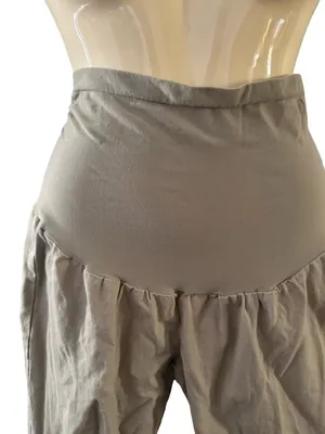 High-Waist Relaxed Maternity Pants - Taupe thumbnail 2