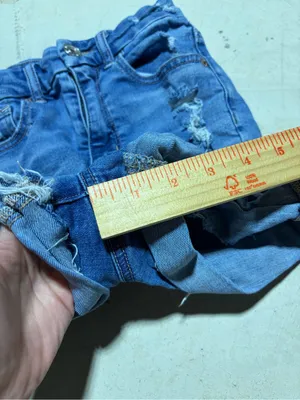 American Eagle Outfitters curvy hi-rise shortie Distressed Blue Denim Short 00 thumbnail 3