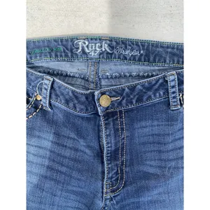 Rock 47 by Wrangler Women’s 11/12 Bootcut Jeans 33x34 Blue Rhinestone Pockets thumbnail 7