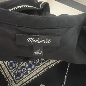 Madewell Suncoast Embroidered Shift Dress Women's Sz 12 Sleeveless Black Tassel thumbnail 12