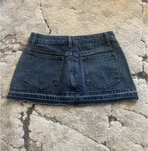 Denim Mini Skirt in Dark Blue thumbnail 3
