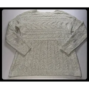 J.Jill Cable Knit Sweater Women Small Ivory Long Sleeve Pullover Cozy thumbnail 2