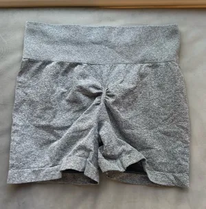 Gymshark High-Waist Scrunch Back Gray Women's Workout Shorts thumbnail 1
