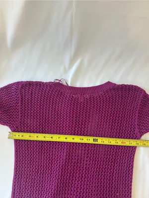 Michael Kors Open-Knit Scoop Neck Sweater in Fuchsia thumbnail 2