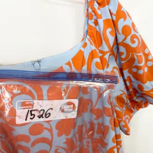Talbots Size‎ 10 Midi Dress Puff Sleeve Poplin Floral Orange Blue Fit Flare 1526 thumbnail 14