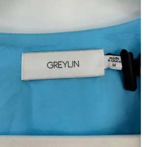 Greylin Blue‎ Cotton Wrap Midi Dress Puff Sleeve Tiered Pockets M Cottagecore thumbnail 4