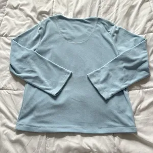 Womens Size Medium Pajama Top PJ Sweater‎ Long Sleeve Blue Winter Ducks VTG 90s thumbnail 6
