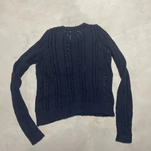 Y2K Babydoll Abercrombie Fitch Women's SZ L Navy Sweater Indie Sleaze Knit VTG thumbnail 6