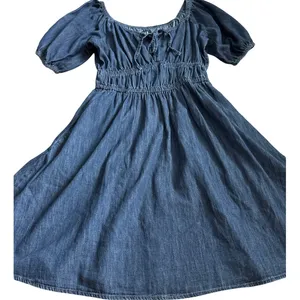 GAP Smocked Denim Mini Dress Dark Wash Size‎ Medium Tall thumbnail 4