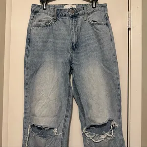 Vervet wide leg distressed light wash denim jeans size 29 thumbnail 2