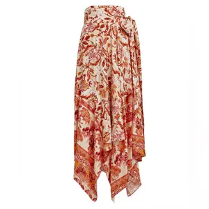 $498 NEW AMUR Nova Paisley Silk Wrap Maxi Skirt Size 4 thumbnail 3